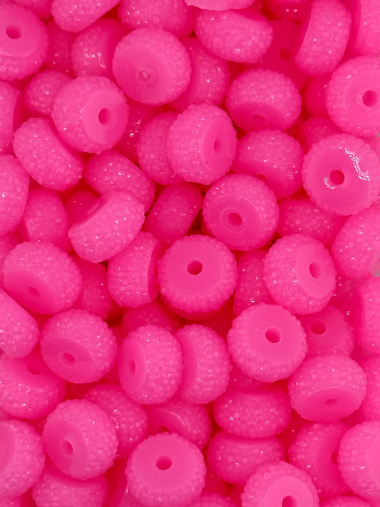 Resin Rhinestone Spacer 12mm ~ Hot Pink