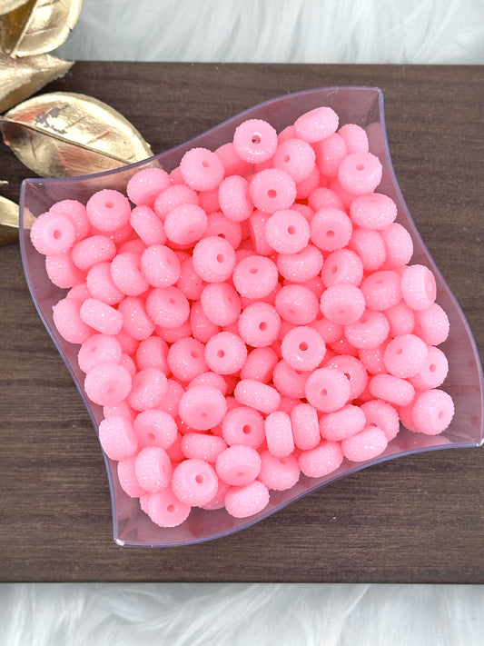 Resin Rhinestone Spacer 12mm ~ Baby Pink