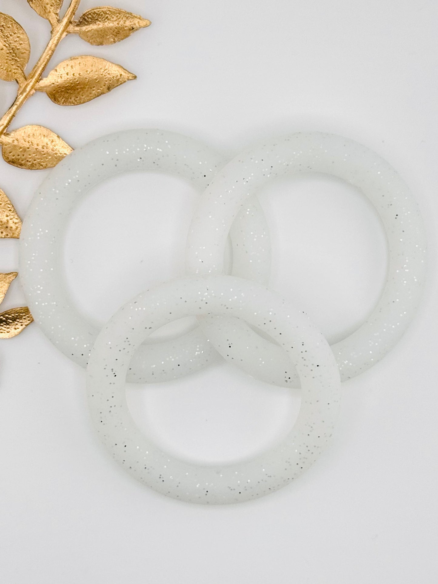 Glitter Silicone Ring 65mm ~ White