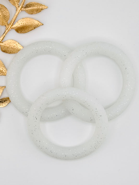 Glitter Silicone Ring 65mm ~ White