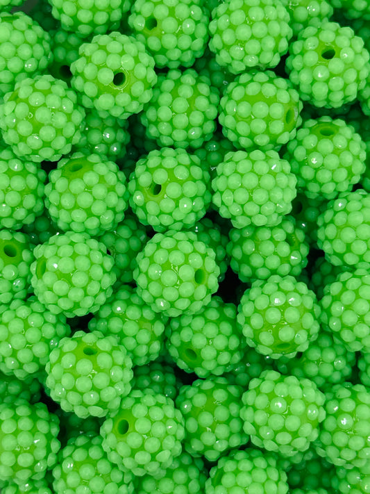 Waxberry Rhinestone 16mm Acrylic ~ Kiwi Green