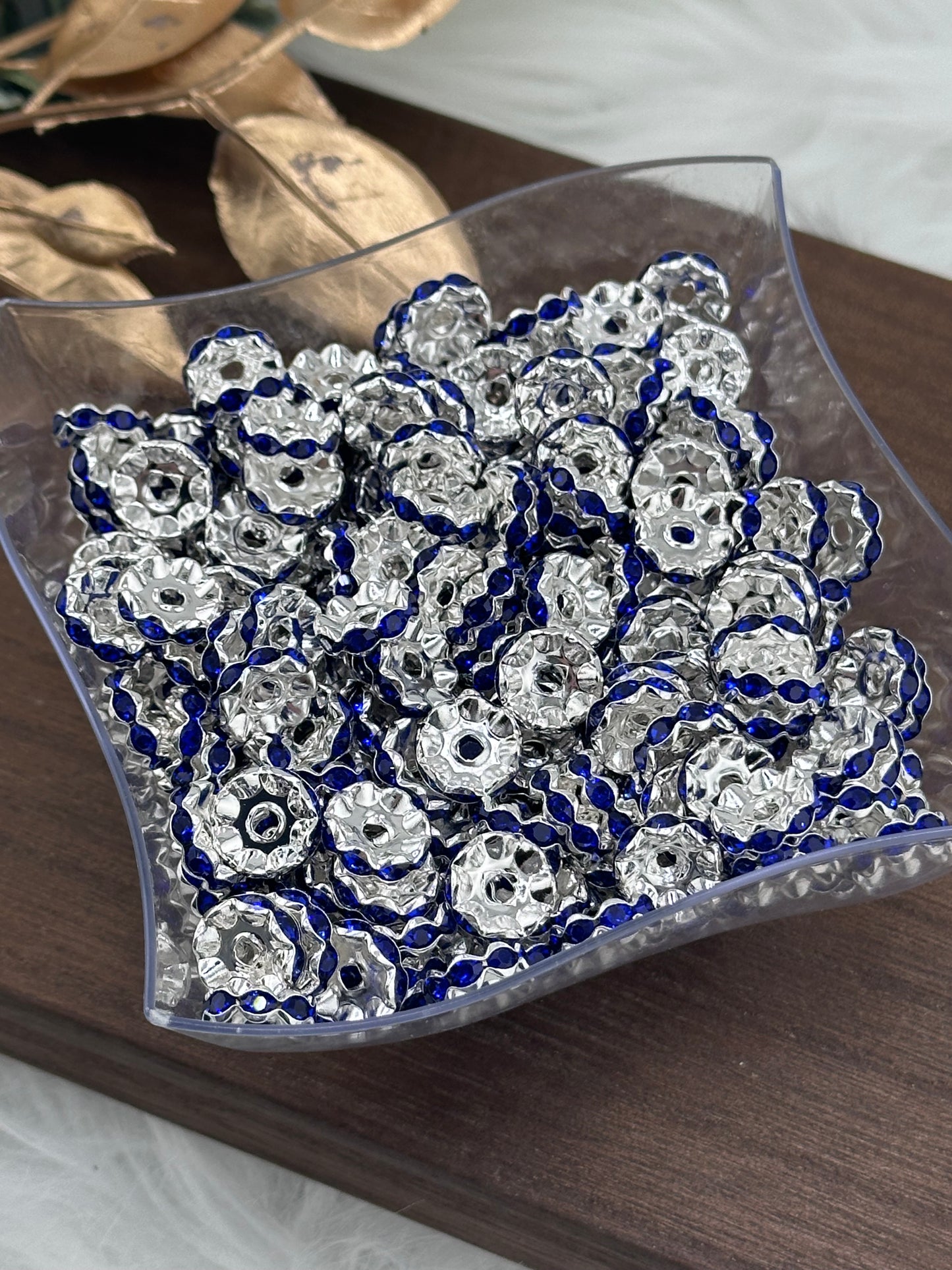 Wavy Rhinestone Spacers 12mm