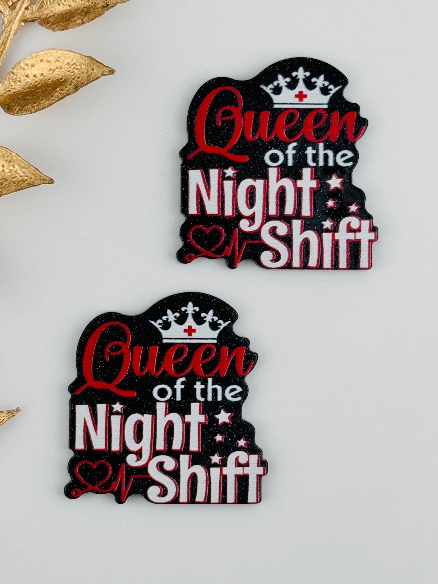 Glitter Acrylic Flatback ~ 1016N ~ Queen of the Night Shift