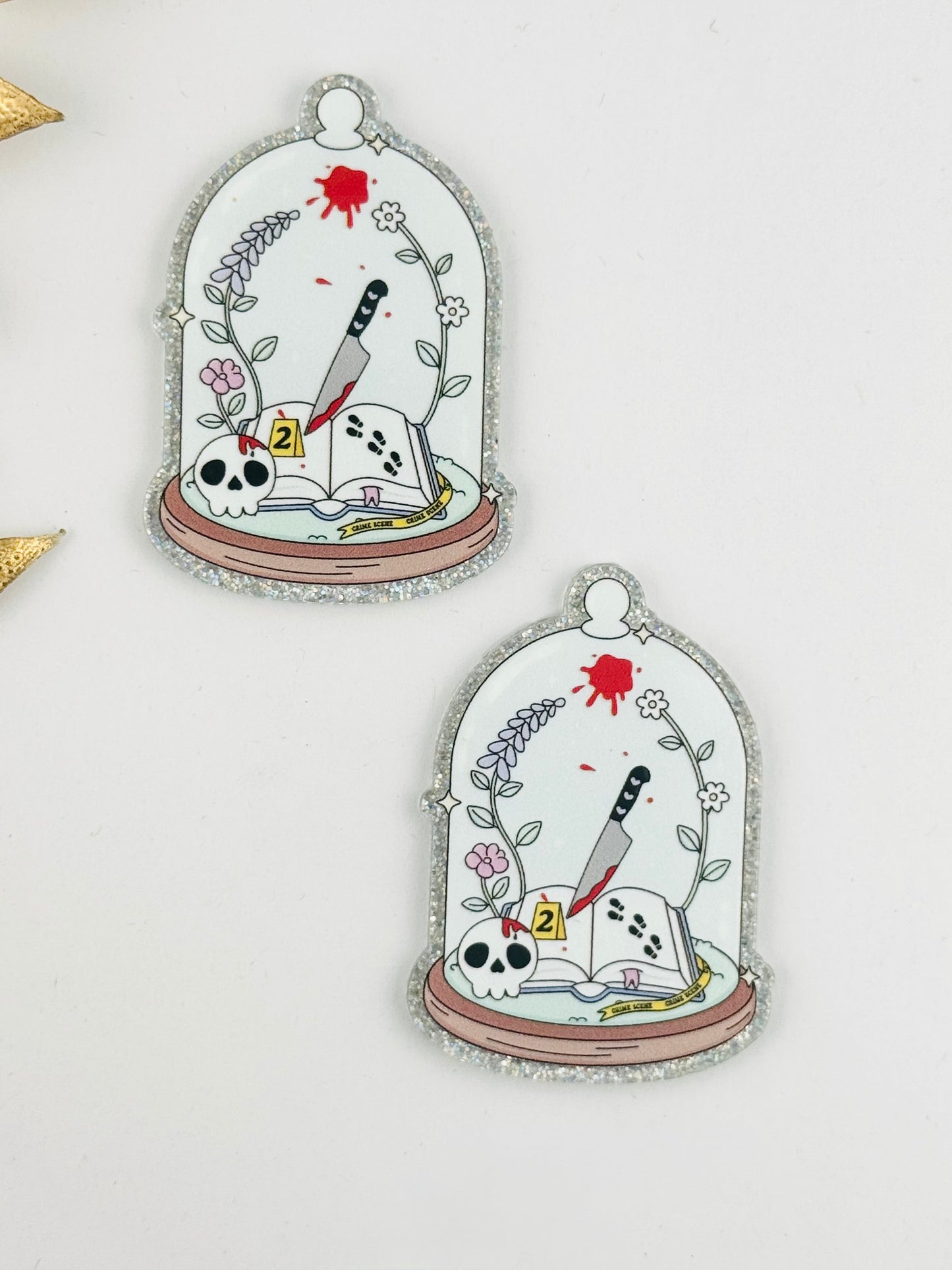 Glitter Acrylic Flatback ~ 289 ~ Crime Scene