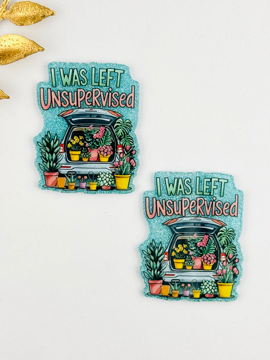 Glitter Acrylic Flatback ~ 165 ~ Left Unsupervised Plants