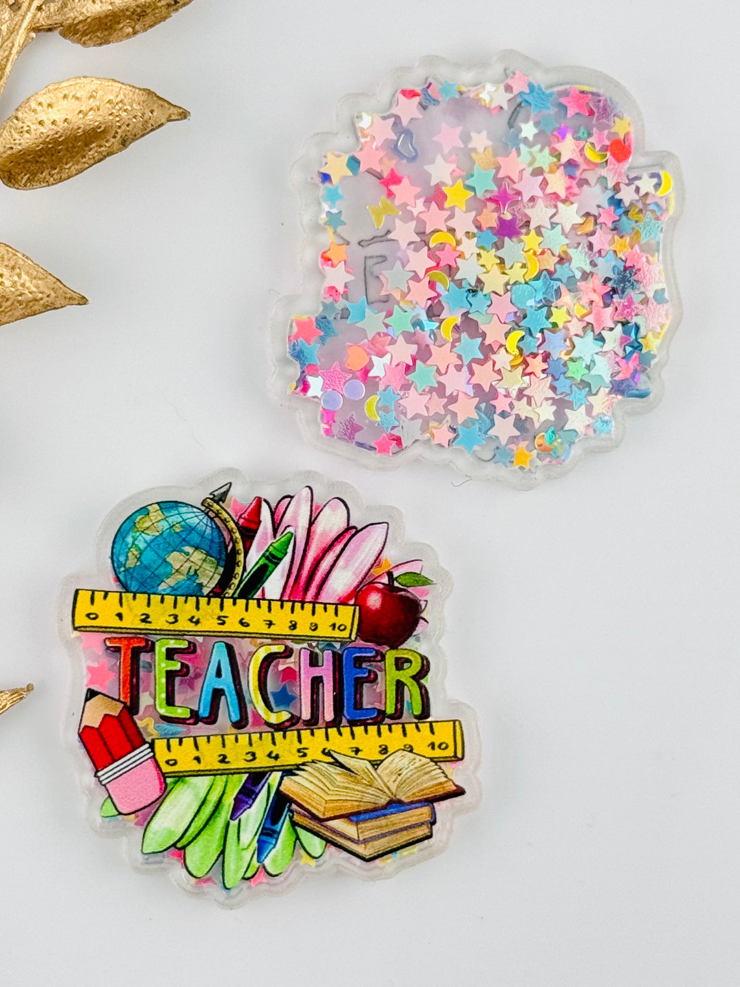 Glitter Acrylic Shaker ~ Teacher