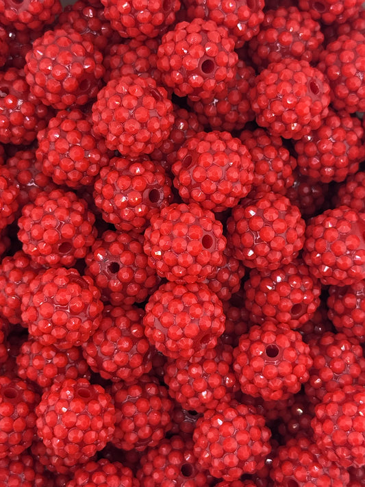 Waxberry Rhinestone 16mm Acrylic ~ Scarlet Red