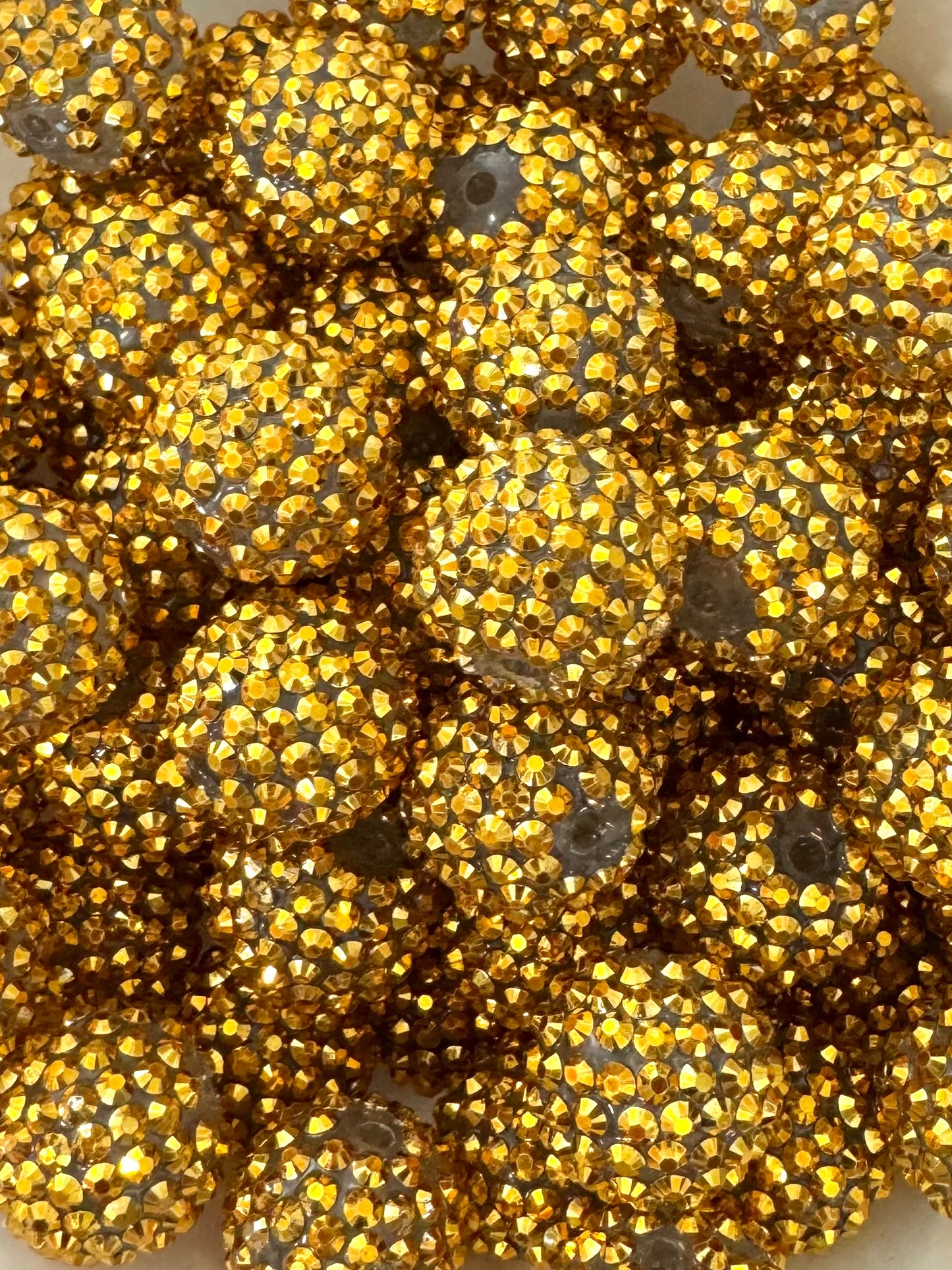 Rhinestone 20mm Acrylic ~ Clear Gold