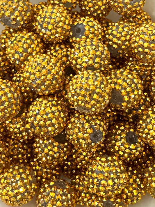 Rhinestone 20mm Acrylic ~ Clear Gold