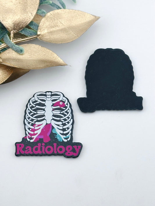 Glitter Acrylic Flatback ~ Radiology Ribcage