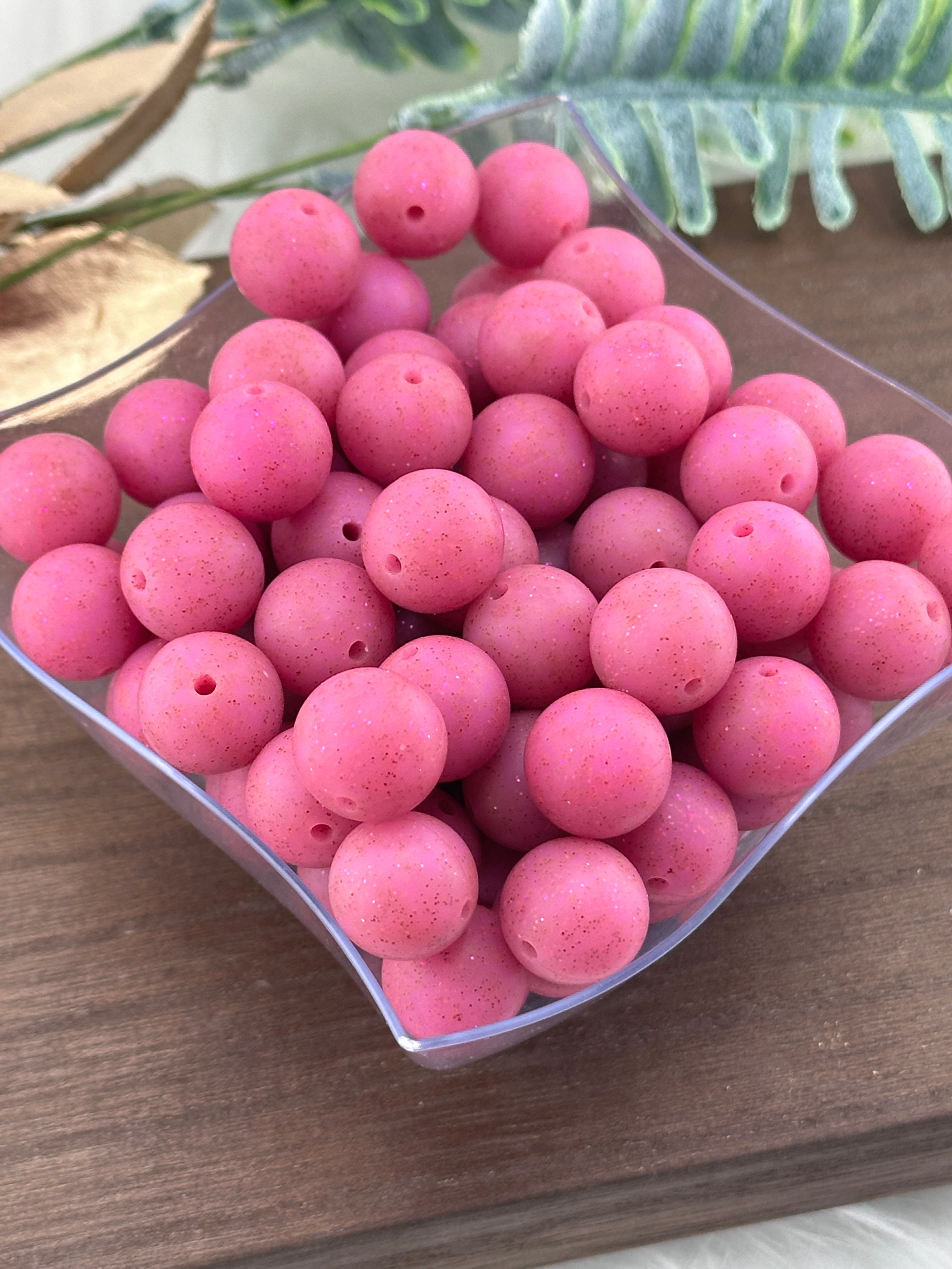 Glass Raspberry Beads Raspberry Glitter Beads *Custom Color – Delilica