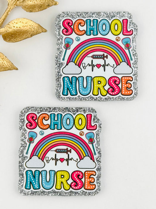 Glitter Acrylic Flatback ~ 1016T ~ School Nurse