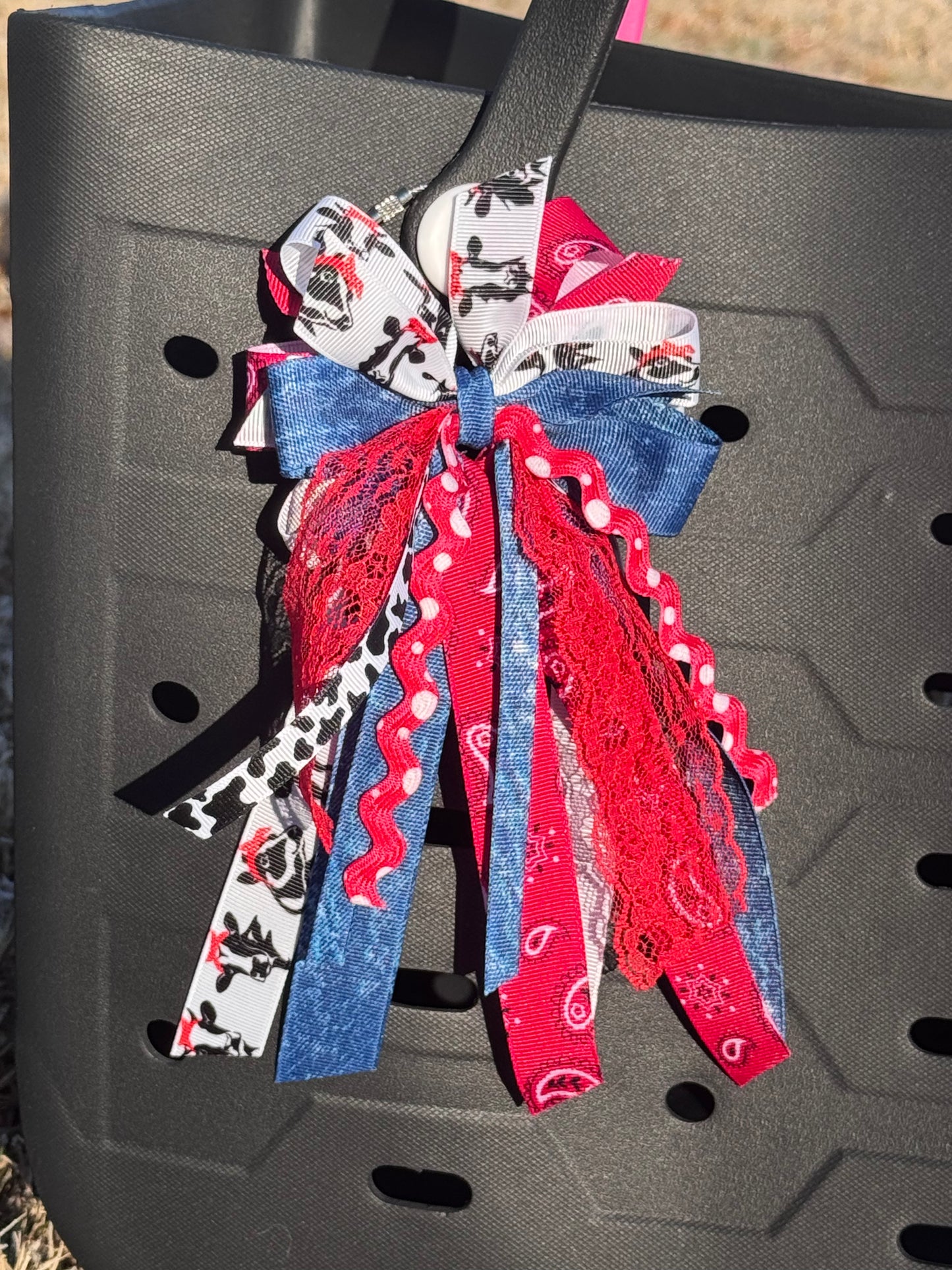 Bag Bow Tassel - Country Cow