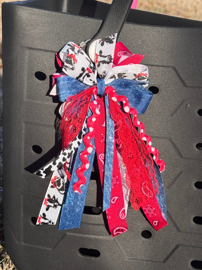 Bag Bow Tassel - Country Cow