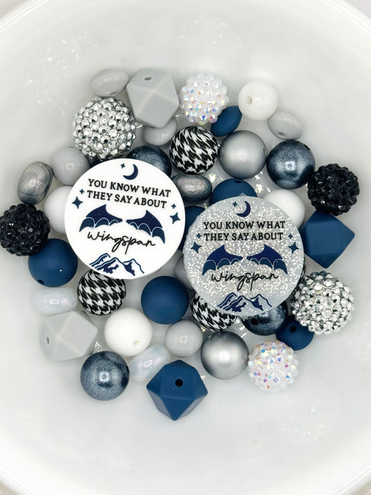 Silicone & Acrylic Bead Mix (48pc) ~ Wingspan