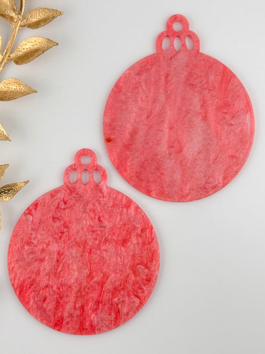 Acrylic Ornament Blank ~ Hot Coral Haze Round