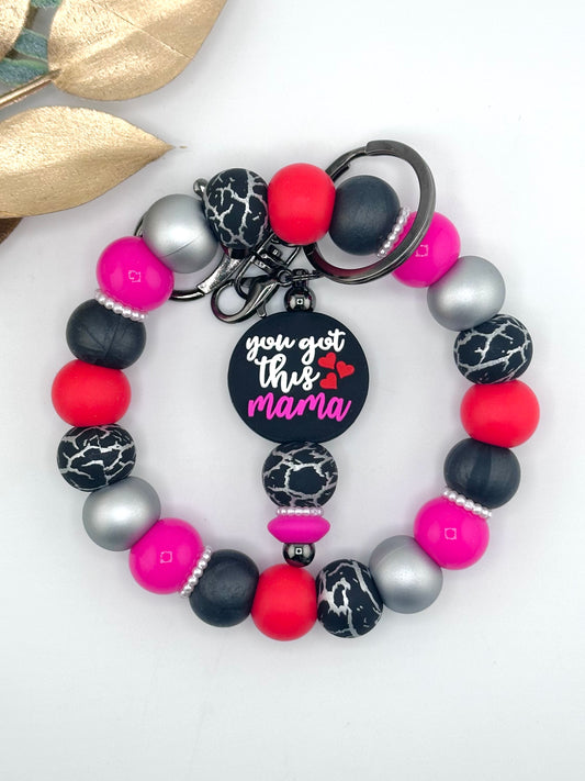 (Pre-Made) You Got This Mama Pink Cup Charm and Matching Wristlet (Copy)