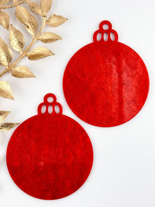 Acrylic Ornament Blank ~ Cherry Red Haze Round