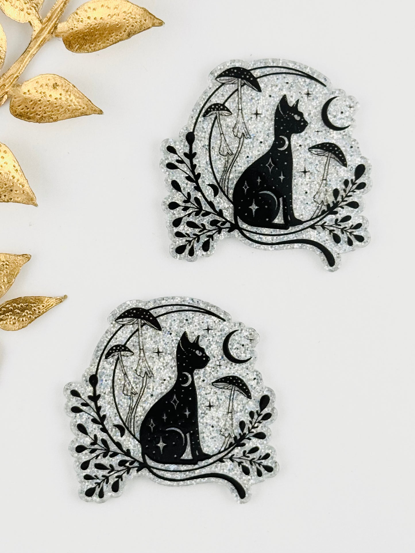 Glitter Acrylic Flatback ~ 260 ~ Mistic Cat