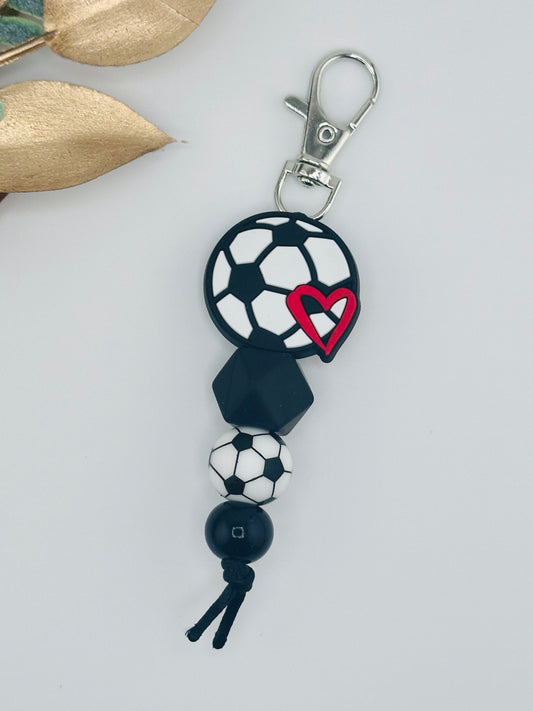 (Pre-Made) Soccer Love Mini Keychain