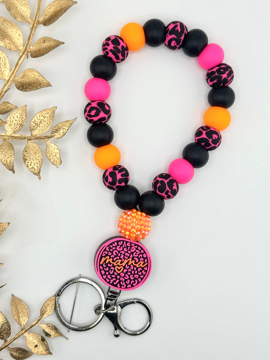 (Wholesale) Teardrop Wristlet - Neon Pink Mama