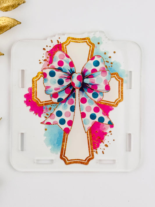 Acrylic Storage Box ~ Watercolor Cross *Custom