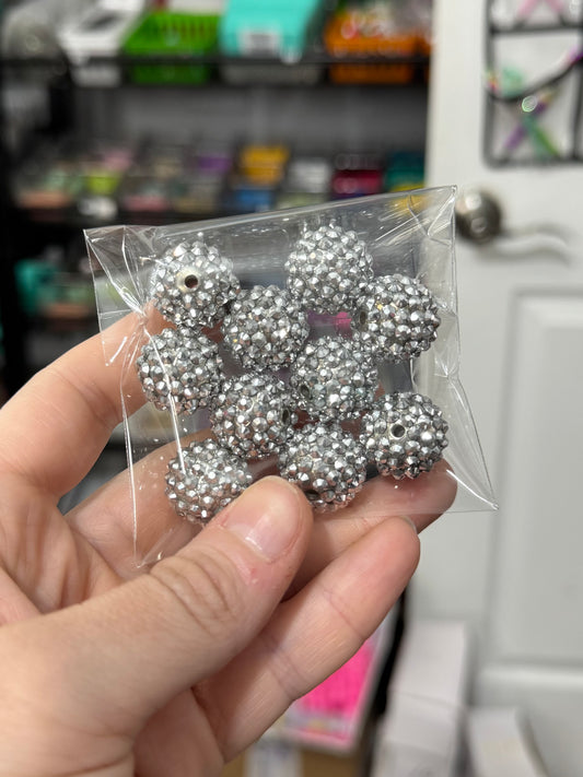Silver 18mm Rhinestone Pack (10ct)