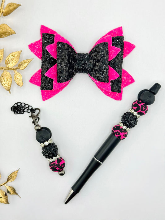 Faux Leather Bow ~ Neon Paris Couture