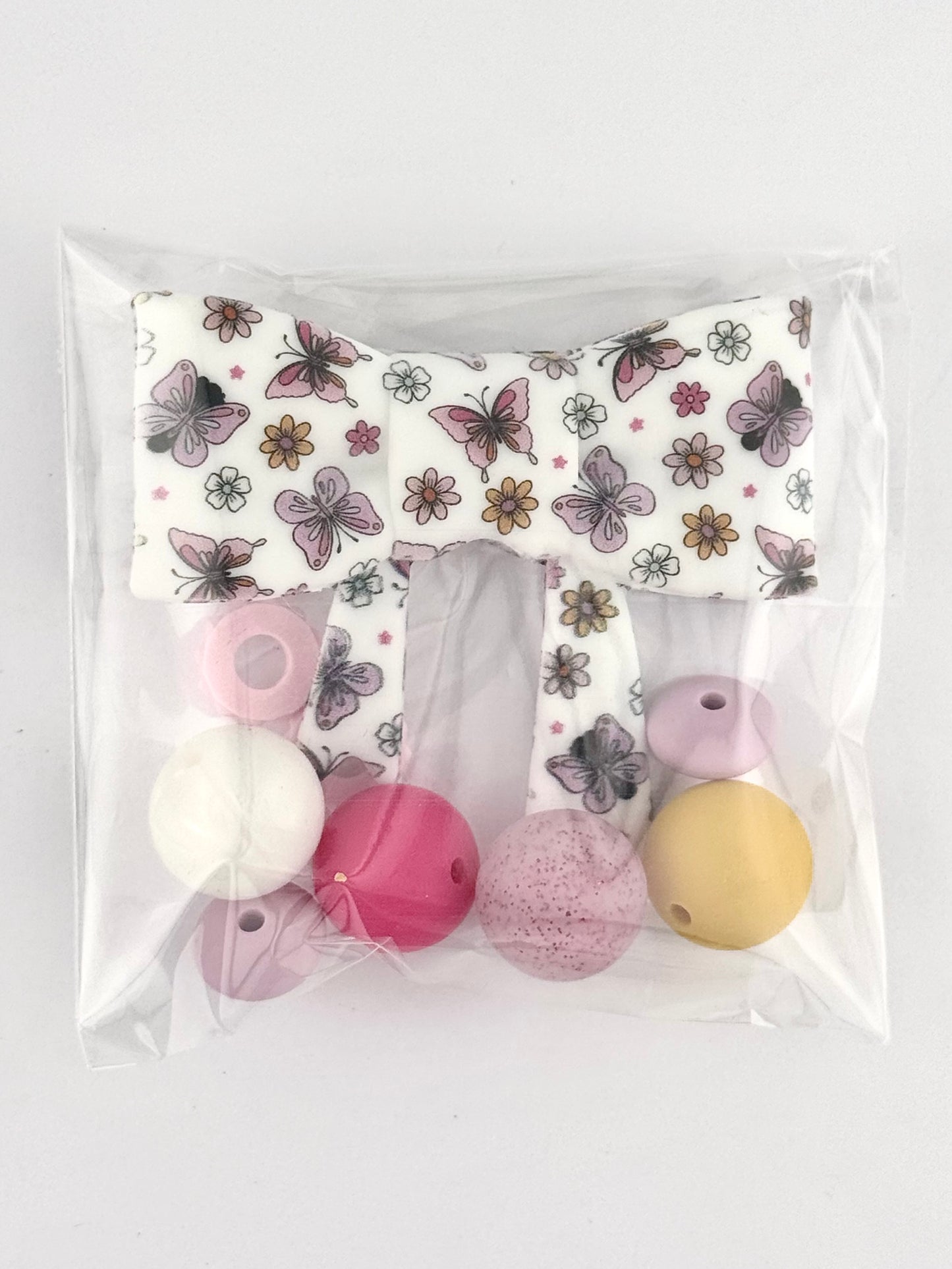 Bead Bag - Floral Butterfly Bow