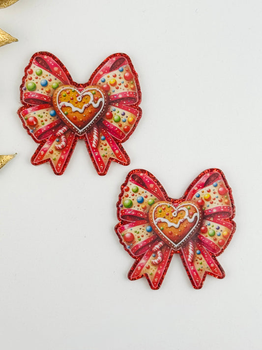 Glitter Acrylic Flatback ~ 115 ~ Cookie Bow