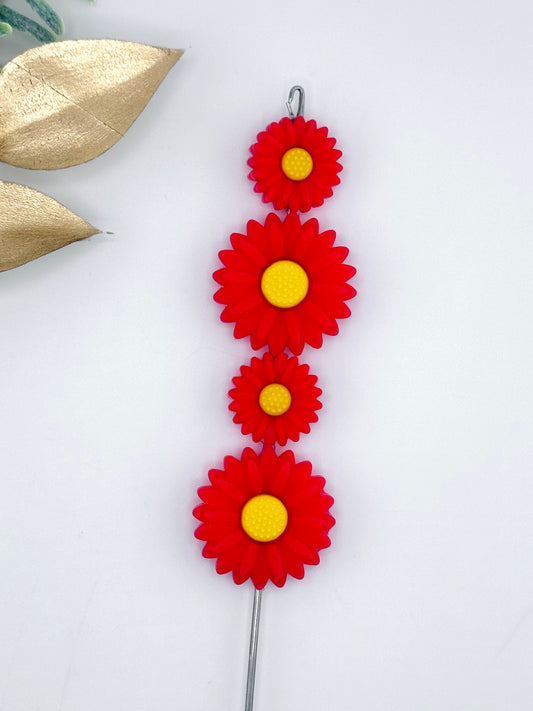 Cherry Red Daisy Focal