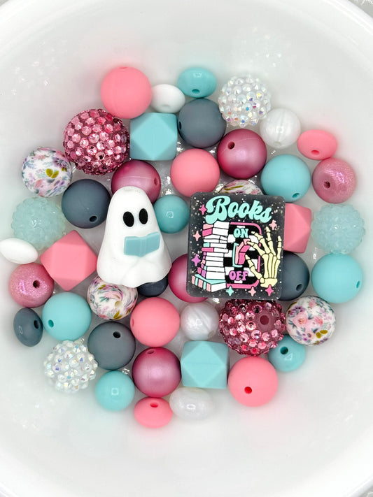 Silicone & Acrylic Bead Mix (48pc) ~ Books On Ghost