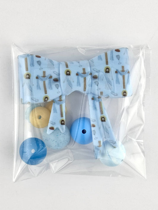 Bead Bag - Blue Worship Bow