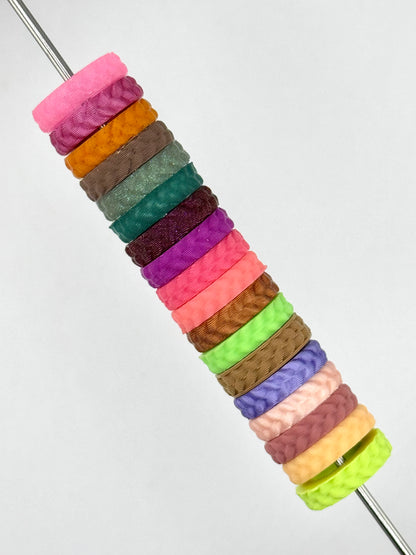 Braided Edge 3D Printed Spacers - 15mm Large Hole (10ct)