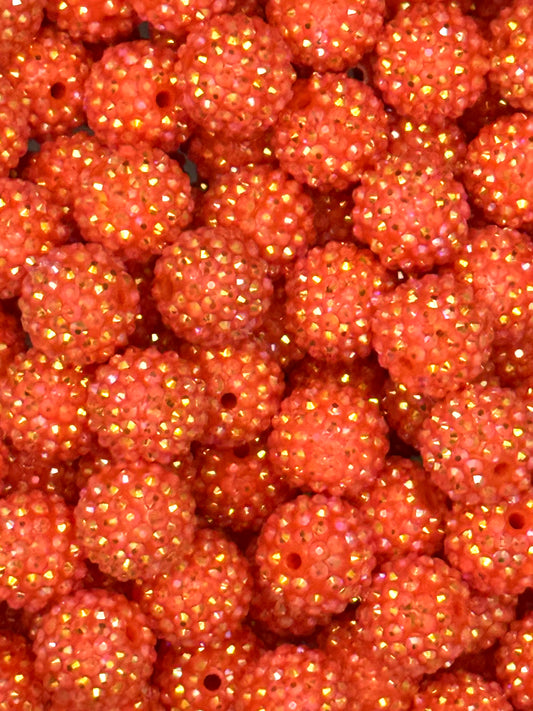 Rhinestone 20mm Acrylic ~ Bright Orange