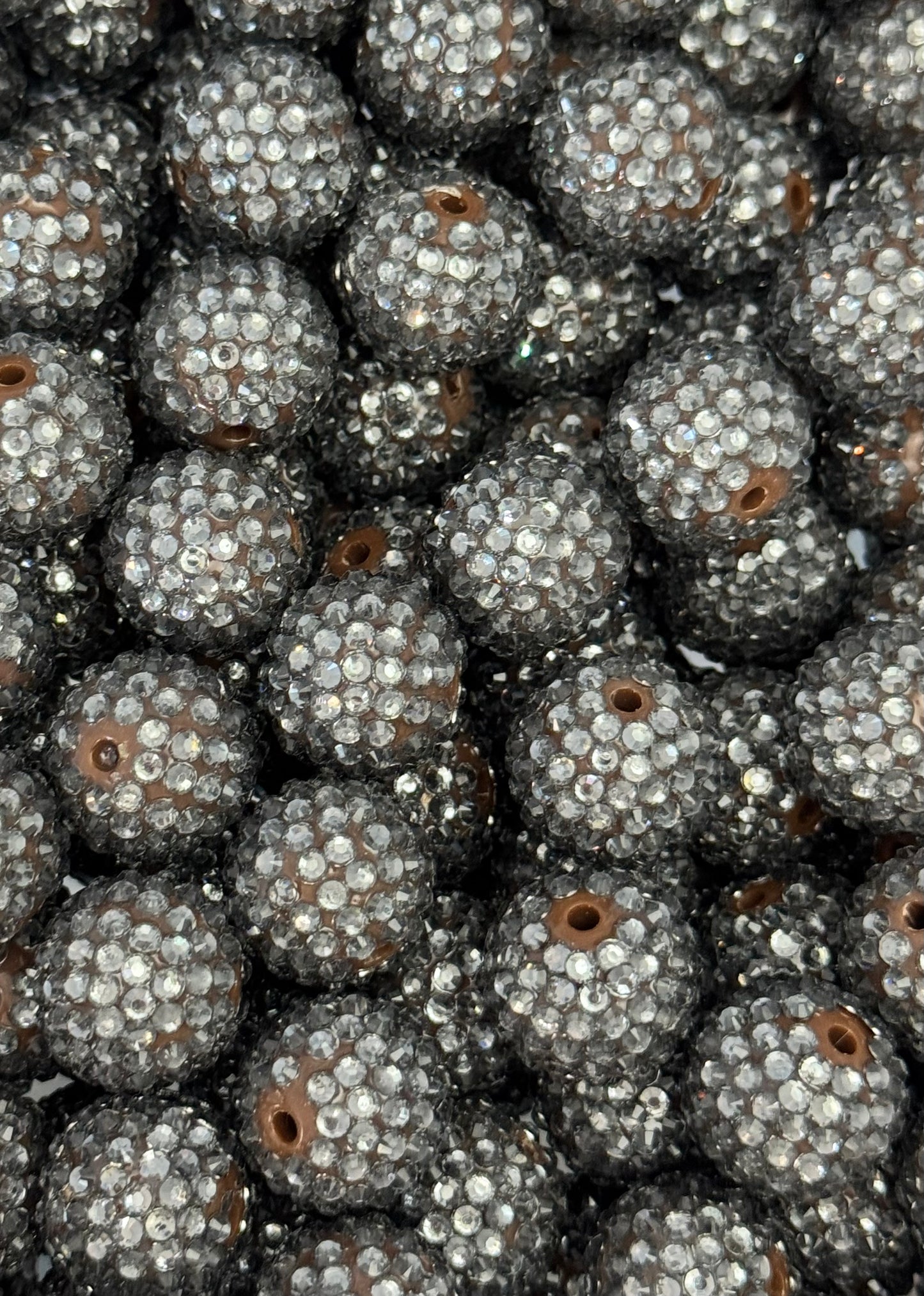 Rhinestone 20mm Acrylic ~ Brown Steel