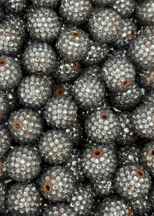 Rhinestone 20mm Acrylic ~ Brown Steel