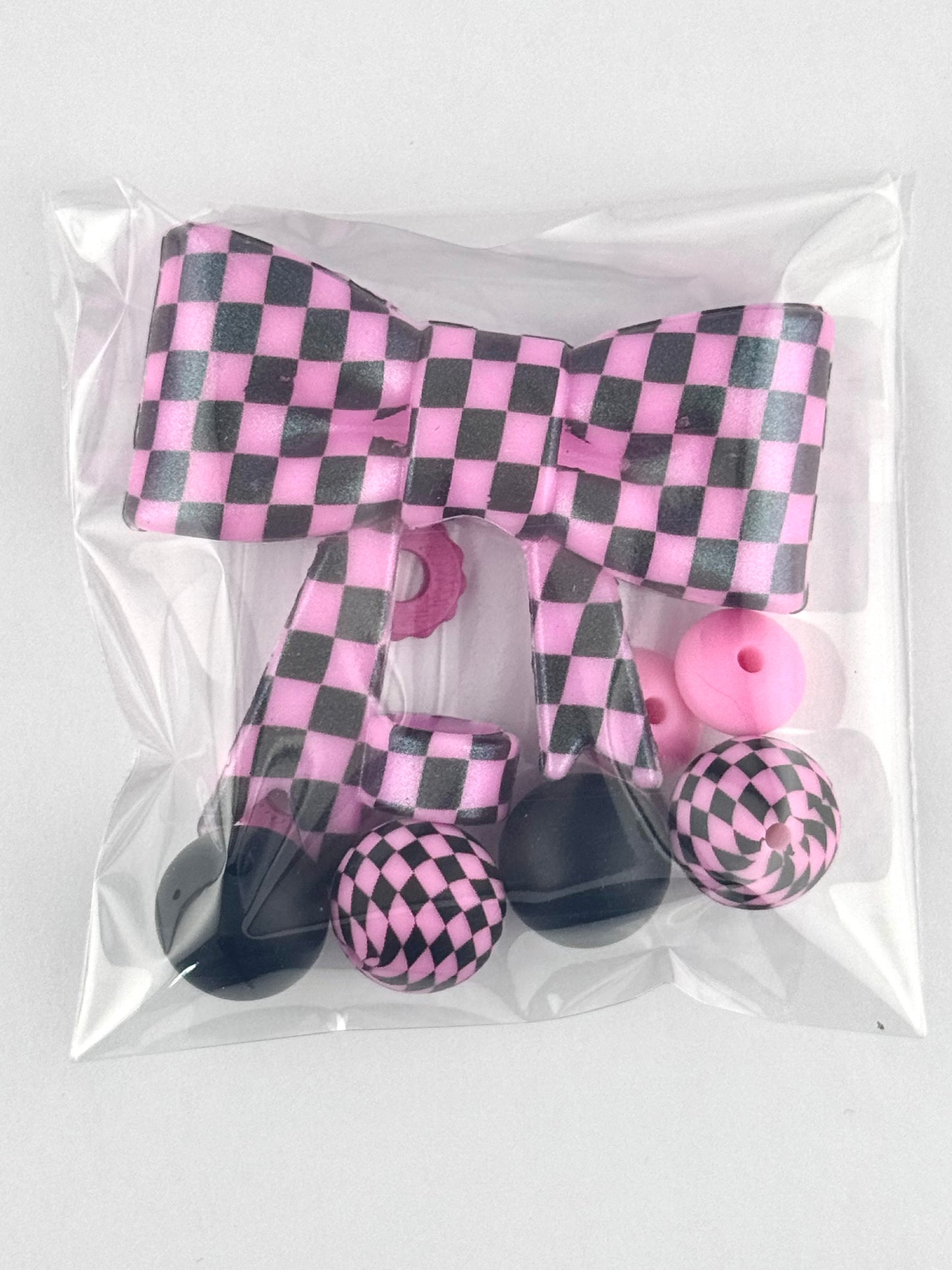 Bead Bag - Opal Pink Checker