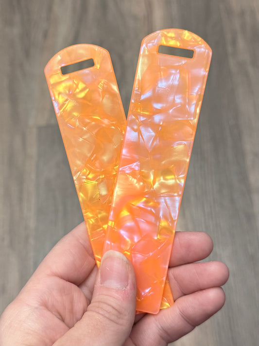 Acrylic Bookmark ~ Fluorescent Orange Hologra