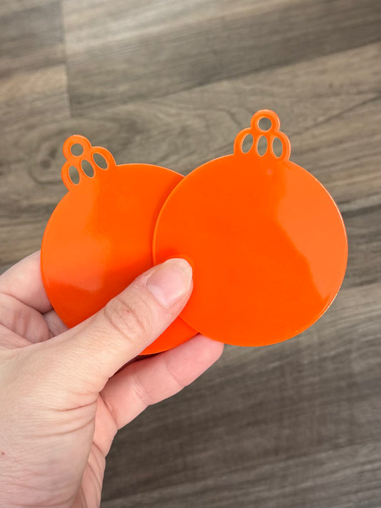 Acrylic Ornament Blank ~ Orange Solid Round