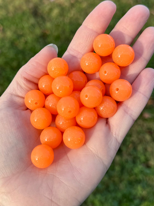 Liquid Neon Glitter Orange 15mm