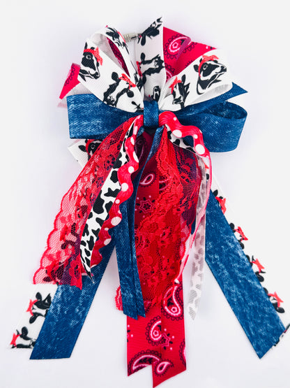 Bag Bow Tassel - Country Cow