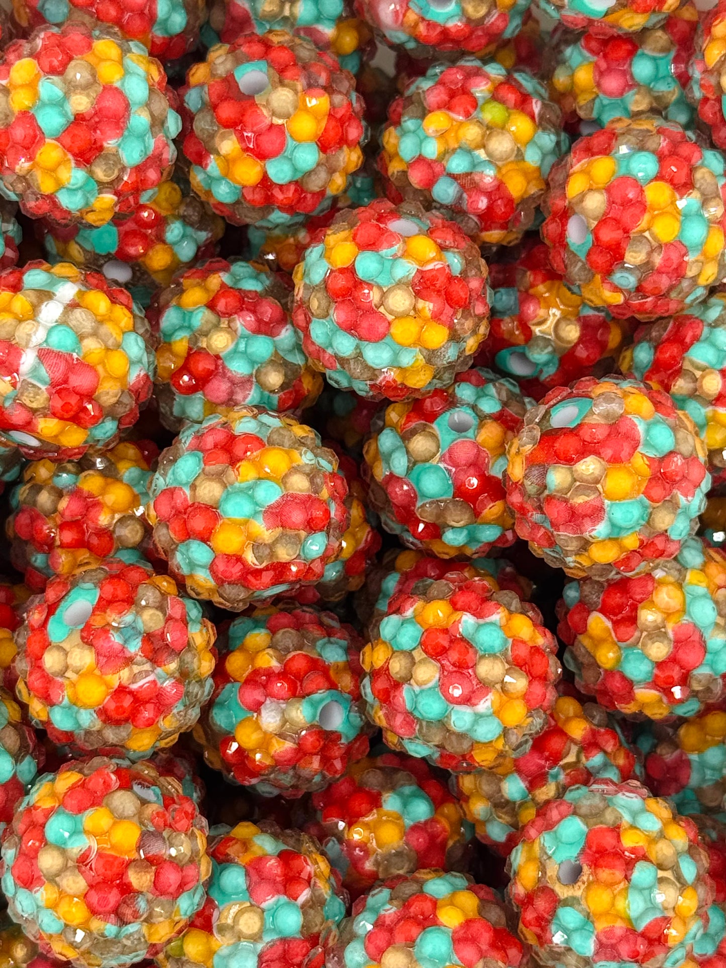 Rhinestone 20mm Acrylic ~Mosaic Red