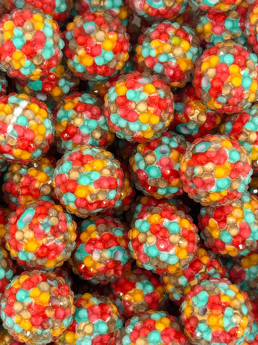 Rhinestone 20mm Acrylic ~Mosaic Red