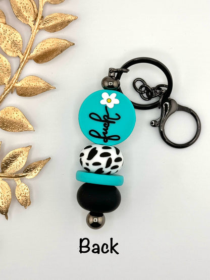 (Pre-Made) Keychain Bar ~ Good Moms Say Bad Words Turquoise