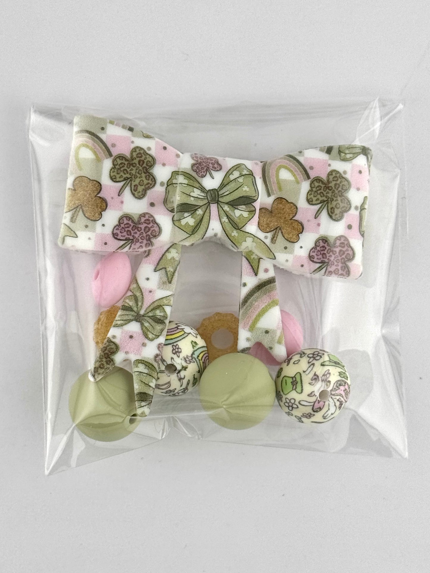 Bead Bag - Lucky Checkered Bow