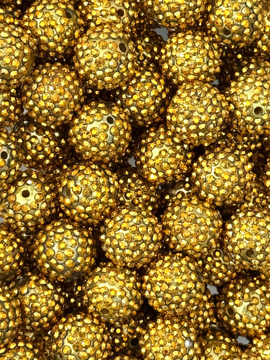 Rhinestone 20mm Acrylic ~ Painted Gold