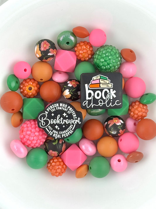 Silicone & Acrylic Bead Mix (48pc) ~ Book-aholic-trovert