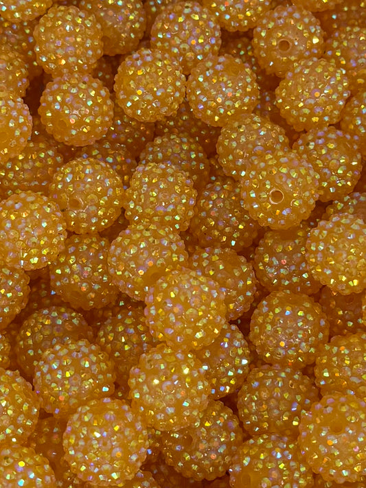 Harvest Orange Rhinestone 20mm Acrylic