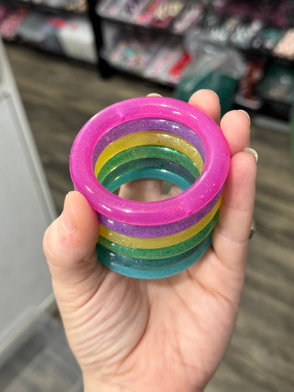 Liquid Glitter Silicone Ring 6ct Mix Pack